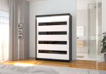 Spinta ADRK Furniture su LED ap&scaron;vietimu Martinez 150, balta/juoda
