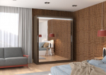 Spinta ADRK Furniture su LED ap&scaron;vietimu Ettore 180, tamsiai ruda