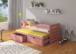 Vaiki&scaron;ka lova ADRK Furniture Tomi su &scaron;onine apsauga, 80x180 cm, rožinė