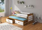 Vaiki&scaron;ka lova ADRK Furniture Tiarro su &scaron;onine apsauga, 90x200 cm, balta/ruda