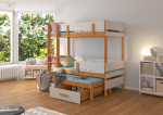 Dviauk&scaron;tė lova Adrk Furniture Etapo, 90x200 cm, pilka/ruda