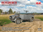 Klijuojamas Modelis ICM 35502 WWII German Military Vehicle Kfz.70 with MG 34 1/35