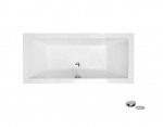 Vonia Besco Vera, 180 x 80 cm, be apdailos, su sifonu su pripildymu chrome