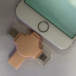 USB laikmena 4-in-1 USB atmintukas su Lightning, Rožinis