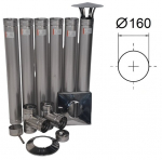 Dūmtraukio rinkinys, 6 metrai DN160 mm.