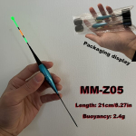 Naktinės žvejybos plūdė su LED ap&scaron;vietimu, 21 cm, MM-Z05-2,4g