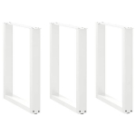 Kavos staliuko kojelės, u formos, 3 vnt., balta, 70x(72-73) cm