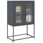 Highboard antracitas 68x39x107 cm plienas