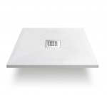 Kompozitinis du&scaron;o padėklas Balneo Stone Tray, baltas, 90x90x2,5 cm