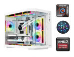 MDATA GAMING Ryzen 9 7950X3D 64GB 2TB SSD 1TB HDD RX 7700 XT Windows 11 White Stacionarus kompiuteris
