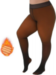 Termo pėdkelnės moterims Yilanmy Plus Size, rudos