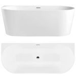 Prie sienos statoma vonia Rea Capri Slim 170, White, 58x75x170 cm