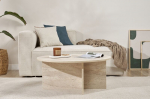 Kavos staliukas Soleil Travertine, 90x40x90 cm, smėlio spalvos