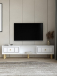 Dario Bohem balta TV spintelė &ndash; minimalistinis medijos baldas, 150 cm