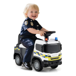 Costway 2 viename policijos automobilis su vairu ir saugojimo vieta, baltas
