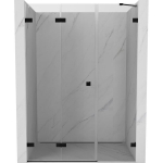 Du&scaron;o durys Mexen Lunar-F, sulankstomos, kairė, 145 cm, transparent/black