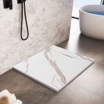 Du&scaron;o padėklas Rea Bazalt, Carrara White, 90x90 cm