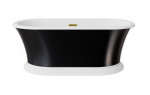 Vonia Besco Ziva Black&White, 160 x 75 cm, su sifonu su persipylimu slim gold