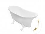 Vonia Besco Olaya 160, White+White, su sifonu su persipylimu Klik-klak Gold