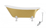 Vonia Besco Olaya Glam 160, Gold+Chrome, su sifonu su persipylimu Klik-klak Chrome