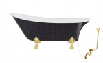 Vonia Besco Olaya Glam 160, Graphite+Gold, su sifonu su persipylimu Klik-klak Gold