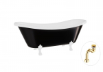 Vonia Besco Amelia B&W 190, Black/White+White, su sifonu Klik-klak Gold