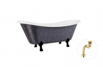 Vonia Besco Amelia Glam 190, Graphite+Black, su sifonu Klik-klak Gold