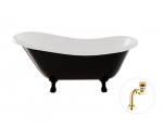 Vonia Besco Otylia B&W 160, Black/White+Black, su sifonu Klik-klak Gold