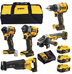 DeWALT 5 dalių 18V 3 &times; 5Ah įrankių komplektas DCK509P3-QW