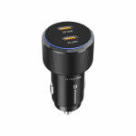 Automobilinis kroviklis 2x USB-C Power Delivery 20W ir 30W su USB-C kabeliu Swissten Juodas