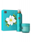Kosmetikos rinkinys Rituals Ritual of Karma: du&scaron;o gelis, 200 ml + naktinė kūno kaukė, 125 ml