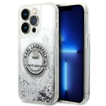 Karl Lagerfeld dėklas Iphone 14 Pro, Liquid Glitter Rsg, sidabrinis