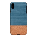 Man & Wood natūralus telefono dėklas skirtas iPhone XS Max &ndash; mėlynas