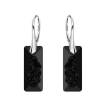 Sidabriniai auskarai moterims DiamondSky &bdquo;Growing Crystal II (Jet)" su Swarovski kristalais