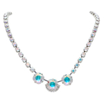 Kaklo papuo&scaron;alas moterims DiamondSky &bdquo;Glare (Aurore Boreale)&ldquo; su Swarovski kristalais