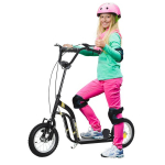 Vaikų paspirtukai nuo 5 metų Scooter Vaikų paspirtukai Paspirtukai Miesto paspirtukai Vaikų paspirtukai Kickboard su pneumatinėmis padangomis 12 colių Guma Aliuminis Juodas 120 x 58 x 85-95 cm