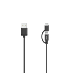 Hama 00200616 2‑viename Micro‑USB kabelis su USB‑C adapteriu, 0.75 m