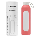 Stiklinis butelis 1000 ml nepralaidus vandeniui butelis su matavimo taure Wessper B1 + dėklas