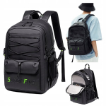 Juoda miesto kuprinė, jaunimui, vandeniui atspari, 15,6" ne&scaron;iojamam kompiuteriui, 23 l &ndash; studijoms ir kelionėms. SUPER FIVE FB522 Black