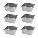 Gn 2/3 Nerūdijančio Plieno Indai 150mm, 6 vnt. Rinkinys