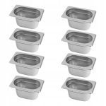 Gn 1/9 maisto pramonės indas, nerūdijančio plieno, 100mm, 8 vnt.