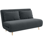 Miegamasis sofos, svečių lova, 3 pakopų reguliuojamas atlo&scaron;as, kordo optika, iki 120 kg, 141 x 90 x 81 cm, tamsiai pilka