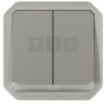Legrand Plexo 55 dvigubas jungiklis su ap&scaron;vietimu