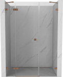 Mexen Lunar varstomos du&scaron;o durys, kairinės, 120 cm, permatomos, &scaron;lifuota varis - 834S-120-050-65-00-L, 120x200 cm