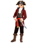 &bdquo;GROBIUKŲ SALOS PIRATAS&ldquo; (paltas, liemenė su žabotu, kelnės su batų užvalkalais, diržas, kepurė, akių rai&scaron;tis)