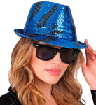 BLUE WAVES SEQUIN FEDORA