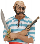 PIRATE 3/4 OPEN MOUTH MASK