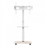 TV staliukas, Riedantis mobilus TV vežimėlis 66x38x136.5-162 cm, Reguliuojamas, Su laikymo vieta