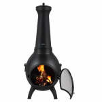 Chiminea, Sferinis lauko židinys, 52x50x130 cm, Juoda, Aliuminis