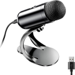 USB mikrofonas kompiuteriui su tylos mygtuku ir laikikliu, Plug & Play, 1 vnt